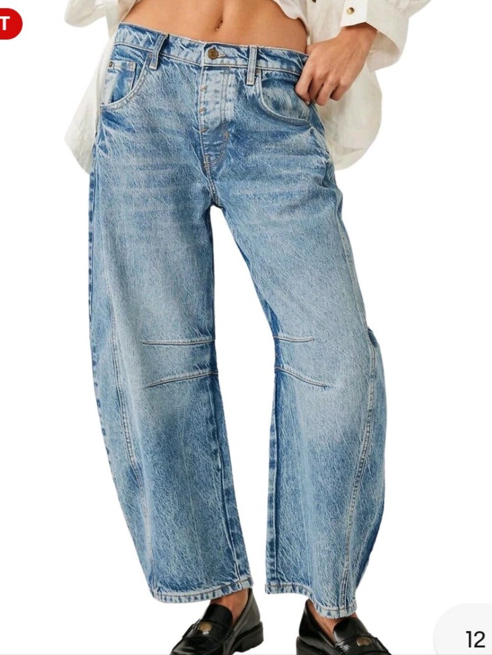 Blue Velvet Light Blue Bootcut Barrel Leg Jeans